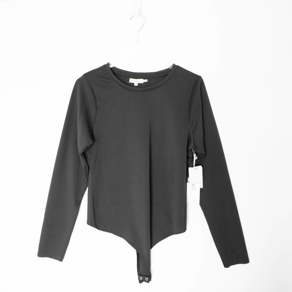 Good American Black Scoop Neck Full Sleeve Bodysuit Size XL - Picture 2 of 6